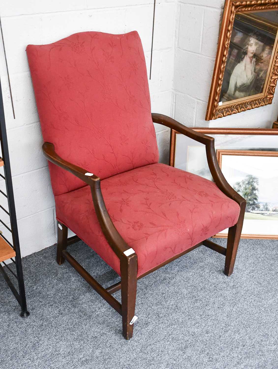A Pair of 19th Century Mahogany Gainsbrough Chairs, One chair with a repaired arm, both with some - Image 4 of 4