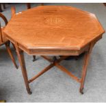 A Rosewood Inlaid Octagonal Centre Table, 84cm by 73cm