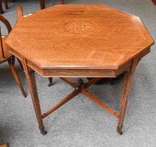 A Rosewood Inlaid Octagonal Centre Table, 84cm by 73cm