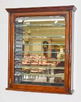 A Mahogany Mirrored Hanging Display Cabinet, with seven adjustable glass shelves, 60.5cm by 15cm