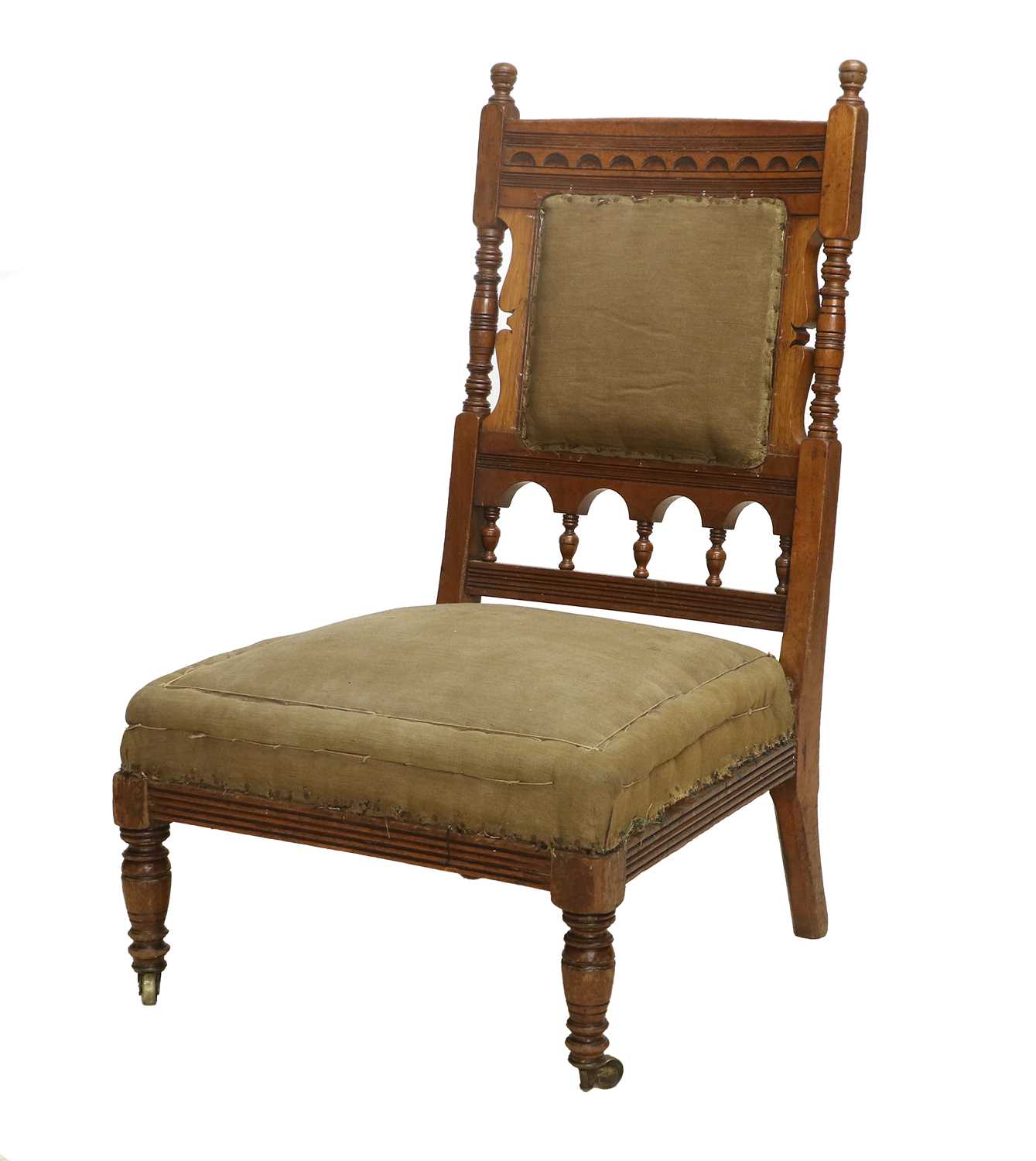 A Late 19th Century Mahogany Nursing Chair, the leg stamped Gillow & Co, Lancaster