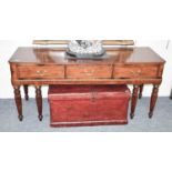 A 19th Century Inlaid and Cross-banded Mahogany Square Piano (Converted), with three drawers on