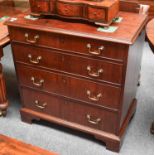 A George III Mahogany Four Height Straight Front Chest of Drawers, of small proportions with moulded