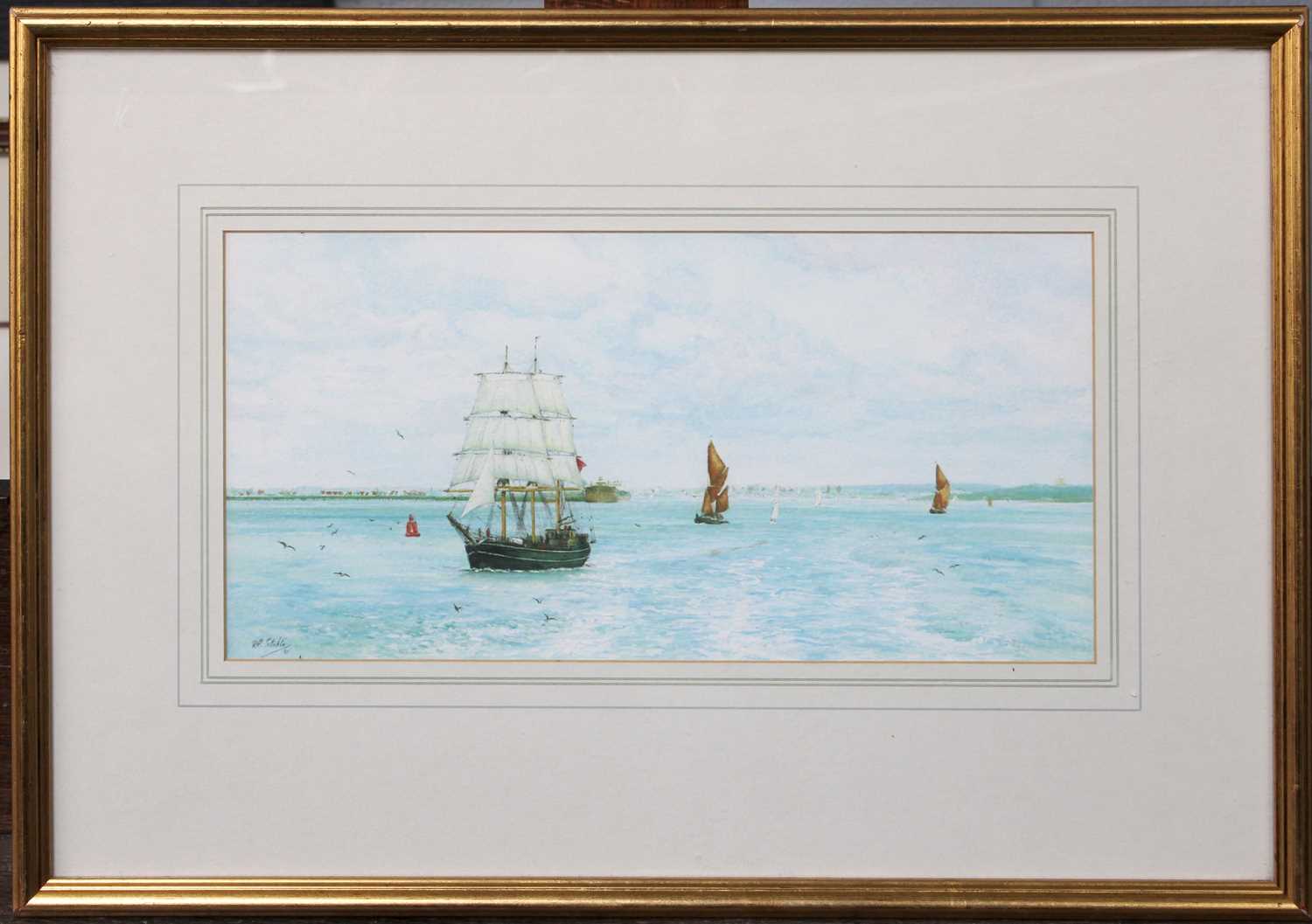 Robert Paul Stokle (20th Century) "Kaskelot leaving Southampton water" Signed and dated (19)95, - Image 3 of 4