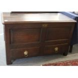 An 18th Century Oak Mule Chest, 110cm by 48cm by 67cm