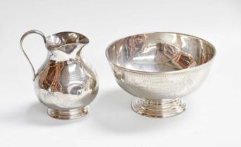 A Victorian Silver Cream-Jug and Sugar-Bowl, by Richard Martin and Ebenezer Hall, London, 1875, each