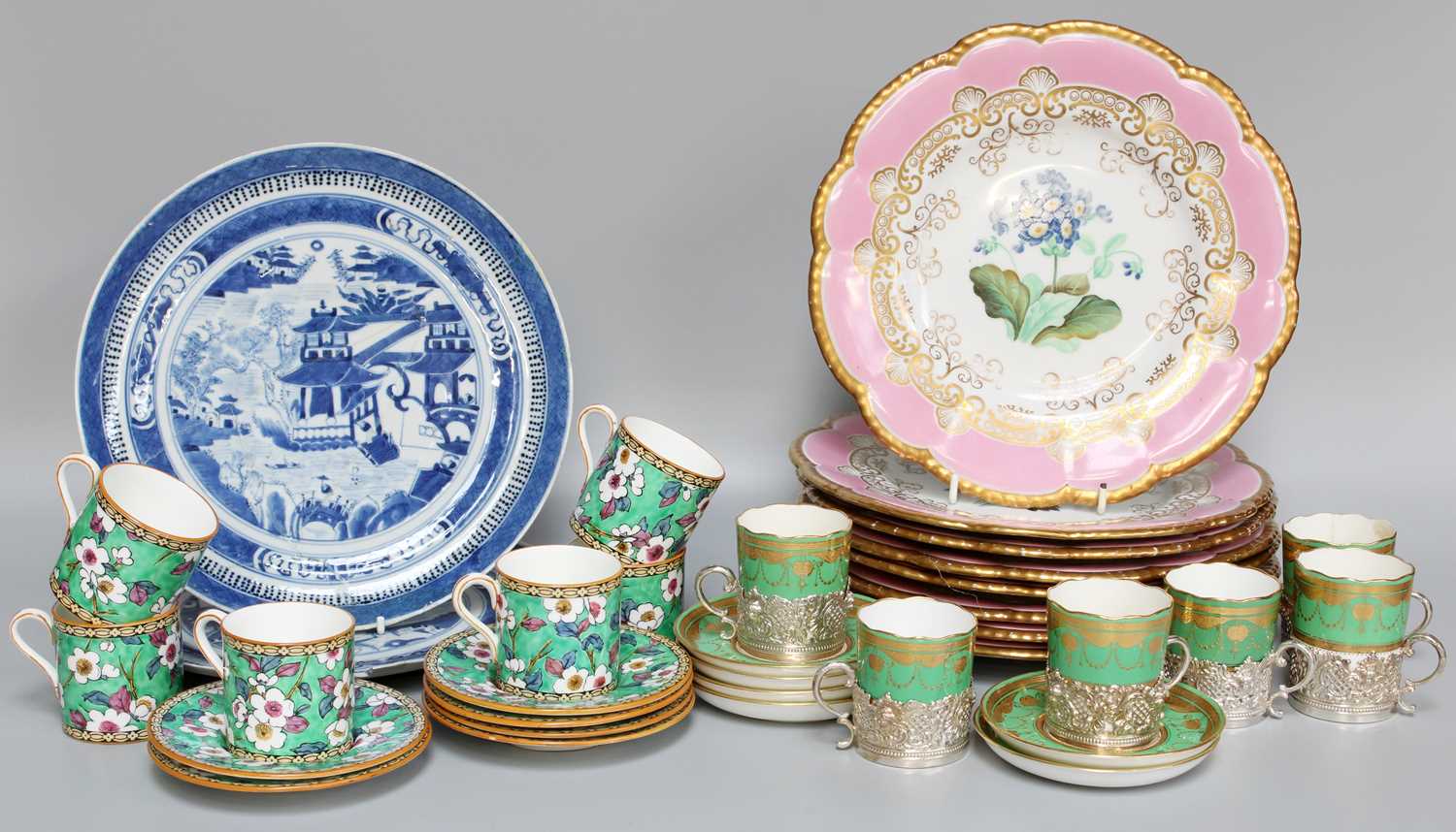 Assorted 19th Century and Later Ceramics, including Minton's silver mounted coffee cans and saucers, - Image 2 of 3