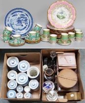 Assorted 19th Century and Later Ceramics, including Minton's silver mounted coffee cans and saucers,