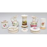 A Quantity of Early 19th Century English Porcelain, including a spill vase painted with a continuous