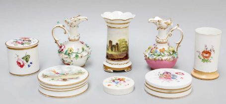 A Quantity of Early 19th Century English Porcelain, including a spill vase painted with a continuous
