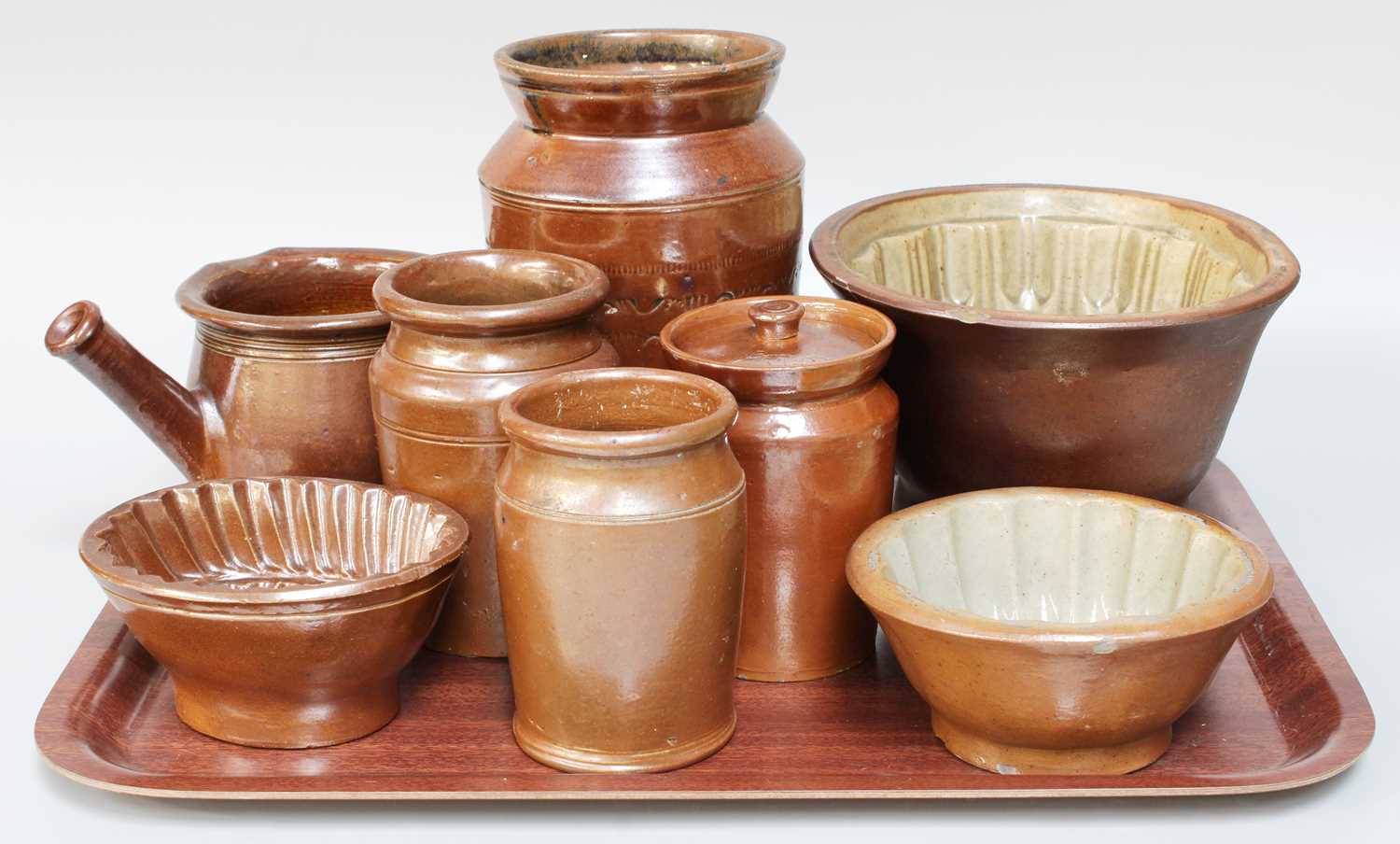 A Collection of Salt Glazed Stoneware, 19th century, various forms, mainly jelly moulds, including - Image 4 of 4