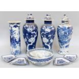 A Quantity of 19th Century Chinese Porcelain, including a baluster vase and cover painted with a