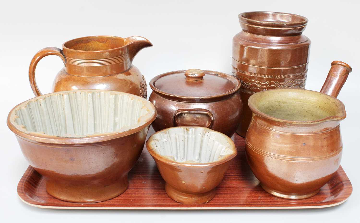 A Collection of Salt Glazed Stoneware, 19th century, various forms, mainly jelly moulds, including - Image 3 of 4