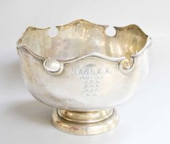 A George V Silver Rose-Bowl, by Pearce and Sons, London, 1913, tapering cylindrical and on spreading