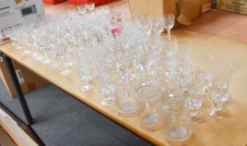 A Large Quantity of Drinking Glasses, including Stuart champagnes and wines, etched Coronation