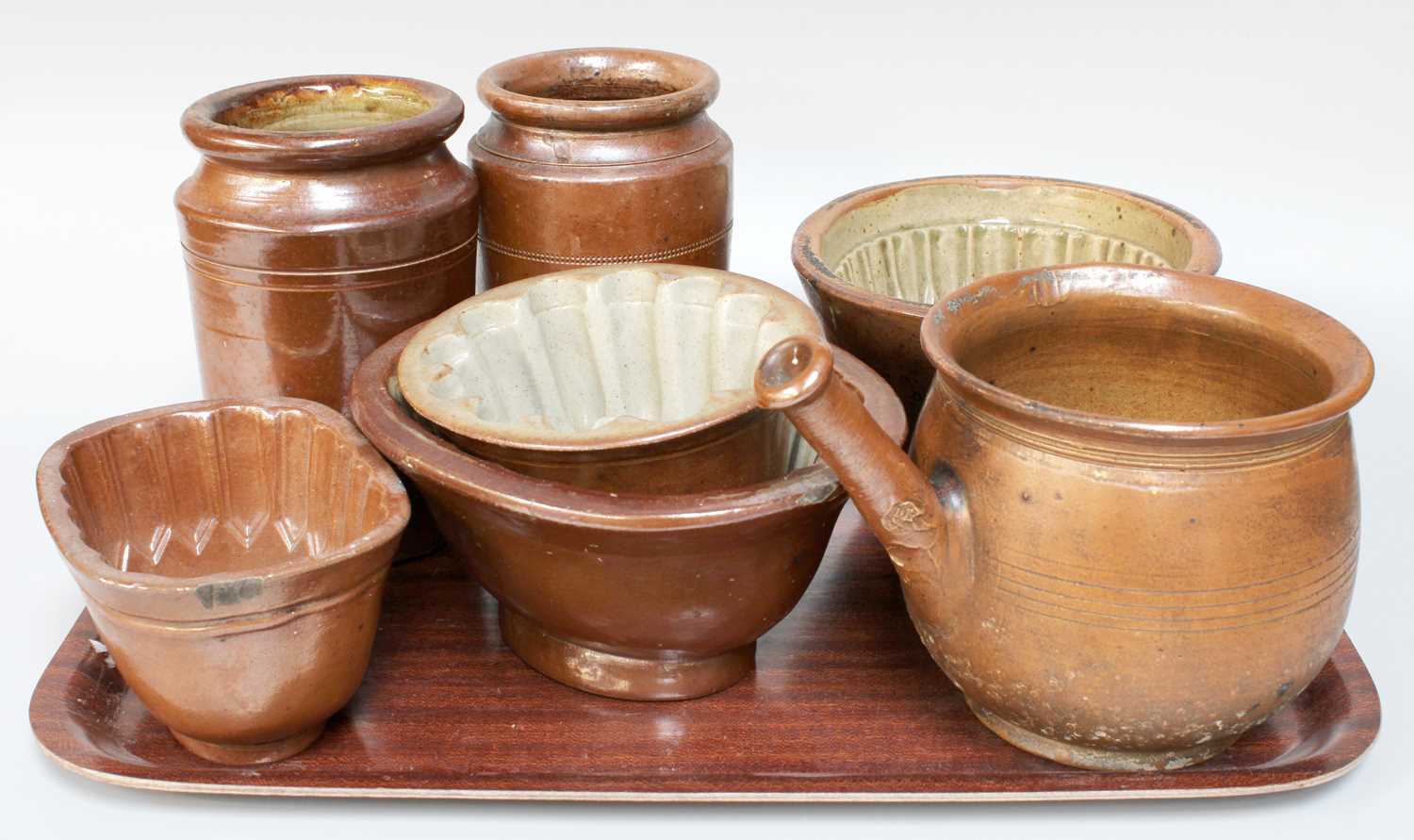 A Collection of Salt Glazed Stoneware, 19th century, various forms, mainly jelly moulds, including - Image 2 of 4