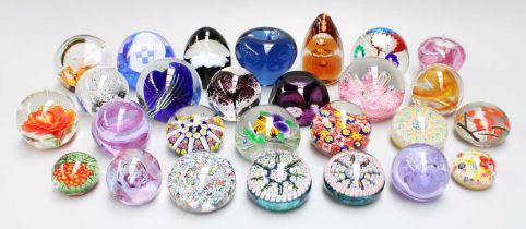 A Collection of Paperweights, one signed D and dated 1874, one signed P, and other 20th century