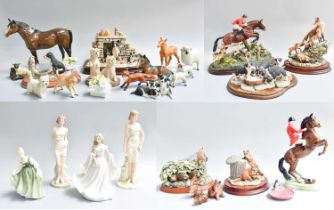 Beswick and Border Fine Arts, to include, a goat, sheep, collie models, a rearing huntsman etc;