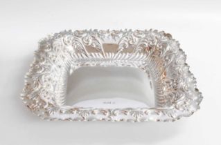 A Victorian Silver Dish, by Fenton Brothers Ltd., Sheffield, 1897, square and stamped with foliage