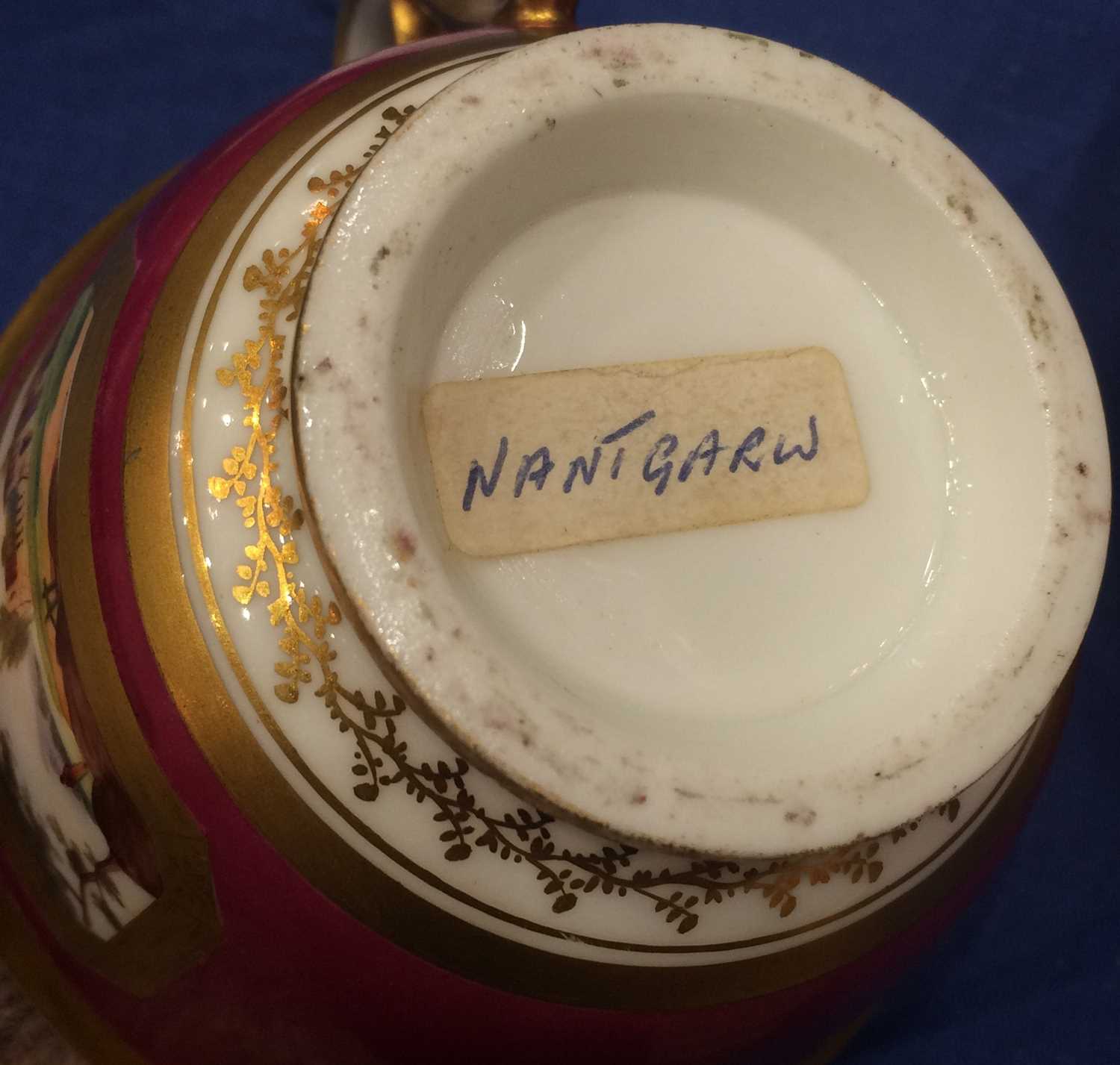 A Nantgarw Porcelain Teacup and Saucer, circa 1818-20, painted with buildings in landscape on a - Image 8 of 13