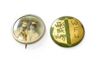 Women's Freedom League 'Votes for Women' Badge and Related Ephemera