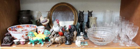 Assorted Ceramics, Glass and Metalwares etc, including a Japanese bronzed metal vase, a modern