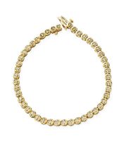 A Diamond Line Bracelet, the forty-six eight-cut diamonds in yellow illusion settings, total