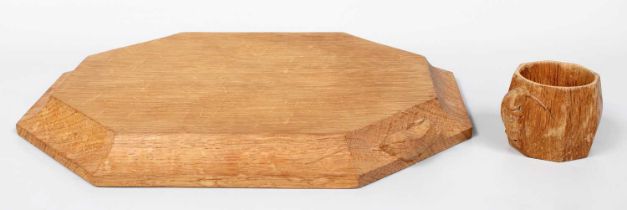 Workshop of Robert Mouseman Thompson (Kilburn): An English Oak Bread Board, of octagonal form,