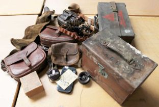 A Hardy Bros Ltd "St George" Reel, in box, Two Further Reels and A Group of Flies, Four Leather