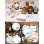 Assorted Ceramics, including an early Victorian porcelain vase with titled landscape "Sheep