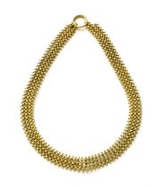 A Fancy Link Necklace, length 39cm (a.f.) Unmarked, in our opinion would test as gold. Gross