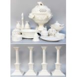 A Collection of Royal Creamware, in 18th century style, including large pieced tureen, set of four