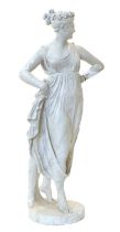 A 19th Century Marbled Plaster Figure of Hebe, after Antonio Canova, the standing goddess with her