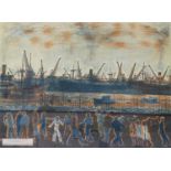 Leonard Rosoman ARA (1913-2012) "Royal Albert Dock, London" Lithograph inspired by the Guinness Book