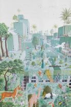 Mike Wilks (b.1947) City Jungle Initialled and dated (19)80, gouache, 47.5cm by 30cm Mike Wilks