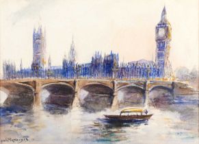 Eugène Péchaubès (1890–1967) French "Londres" Signed, watercolour, 27cm by 37cm