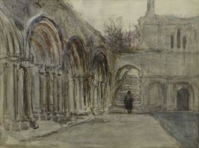 Rowland Henry Hill (1873-1952) Fountains Abbey Signed, inscribed, and dated 1909, pencil and