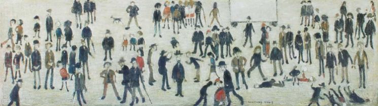 After Laurence Stephen Lowry RBA, RA (1887-1976) Crowds around a cricket board Numbered 346/850, a