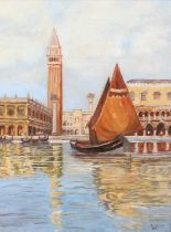 S*Gowgill (20th Century) St. Mark's Square, Venice, from the lagoon Signed and dated 1930, oil on