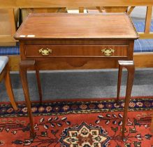 A Mahogany Single Drawer Side Table, in the George III Style, Wylie & Lochhead, Glasgow, with dished