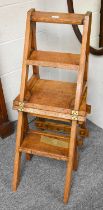 A Late Victorian Oak Metamorphic Chair/Library Step, with ''Carpenter'' brass plaque Structurally