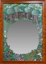 Mike Wilks (b.1947) Jungle mirror Initialled and dated (19)78, acrylic on card laid on to mirror