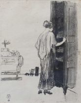 Ethel Leontine Gabain (1883-1950) The Linen Cupboard The Silken Wrap Signed, etchings, 35.5cm by