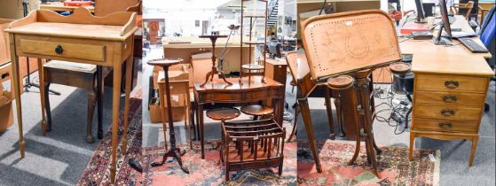 A Group of Edwardian and Later Furniture, comprising: An Adjustable Bentwood Music Stand, A Four