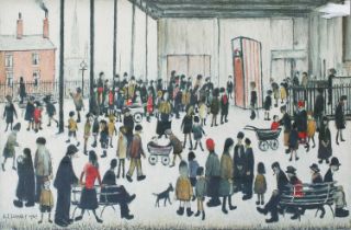 After Laurence Stephen Lowry RBA, RA (1887-1976) "Punch & Judy" A colour reproduction published by