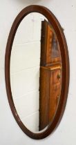 An Edwardian Oval Mahogany Mirror, together with A George III Mahogany Washstand (2)