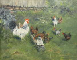 Dorothy M Tilburn (b. 1930) Betty's chicks Signed, oil on canvas board, 39cm by 50cm; together