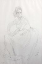 Arthur Keene (1930-2013) Study of a seated female figure Signed and dated (19)86, pencil, 54.5cm