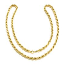 A 9 Carat Gold Rope Twist Necklace, length 69cm Gross weight 30.7 grams