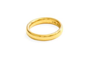 A 22 Carat Gold Band Ring, finger size J1/2 Gross weight 5.8 grams.